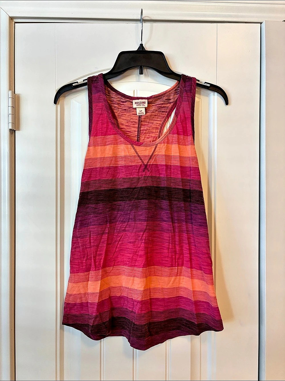 Mossimo Supply Co. Striped Tank Top Pink, Orange & Purple Small